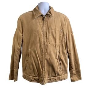 Vintage Giordano Men's Brown Corduroy Jacket Size L Western Retro Rockabilly‎